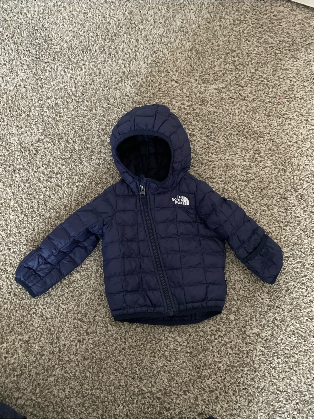 The North Face  Navy puffy jacket 6-12M baby